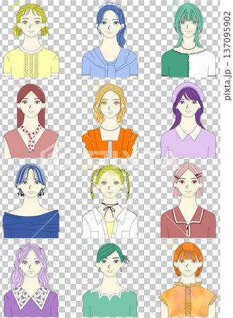 12星座モチーフの女の子　セット 137095902