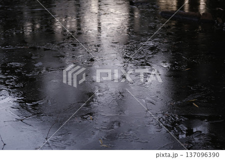 凍った池 137096390