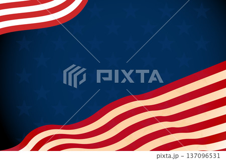 American Flag Background With Waving Red Stripes and Subtle Blue Stars Patriotic Banner 137096531