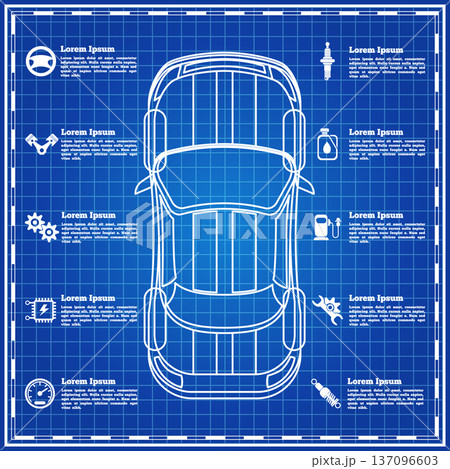 Car service, repair, diagnostic. The template for the presentation. Vector illustration. Car service, repair, diagnostic. The template for the presentation. Vector illustration. 137096603