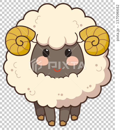 可愛的綿羊插畫，獻給羊年。 137096682