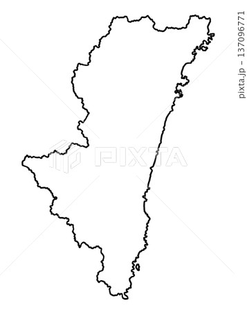 宮崎県の地図（白地図） 137096771