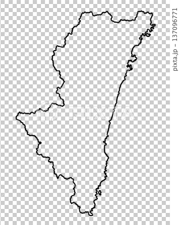 宮崎県の地図（白地図） 137096771