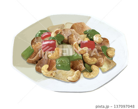 鶏のカシューナッツ炒め（中華皿） 137097048