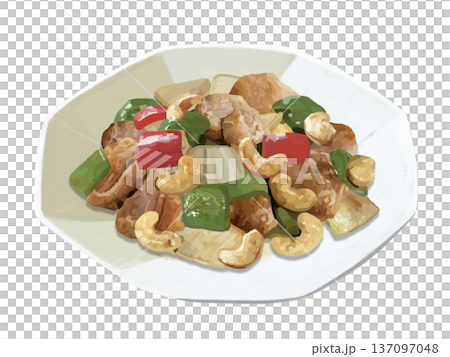 鶏のカシューナッツ炒め（中華皿） 137097048