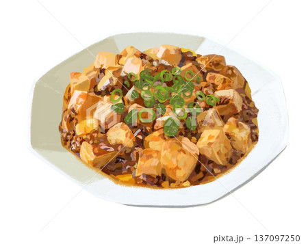 麻婆豆腐（八角皿）ネギ付き 137097250