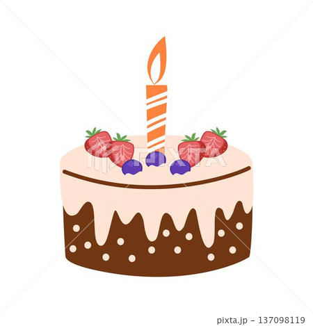 Strawberry Birthday Cake 137098119