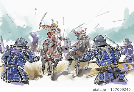 突破する騎馬隊 137099240