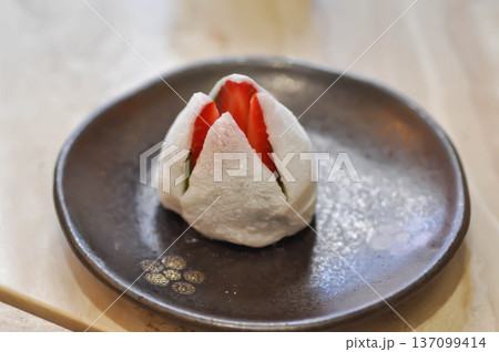 Japanese strawberry mochi or Japanese mochi or strawberry moji or moji Japanese strawberry mochi or Japanese mochi or strawberry moji or moji 137099414