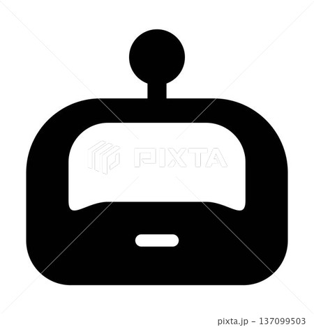 Cute Bot Avatar Icon Bundle, Flat Solid Black Robot Head illustration 137099503