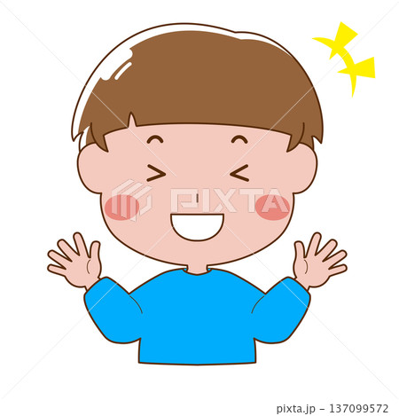 大笑いする男の子のイラスト 137099572