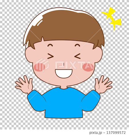 大笑いする男の子のイラスト 137099572
