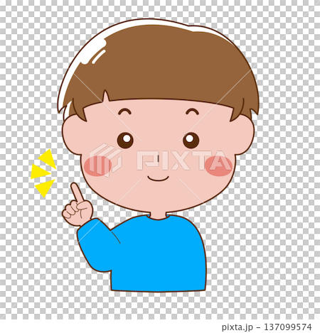 Illustration of a boy pointing 137099574