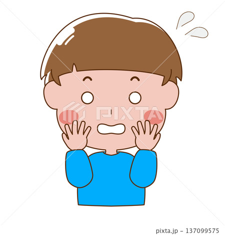 焦っている男の子のイラスト 137099575