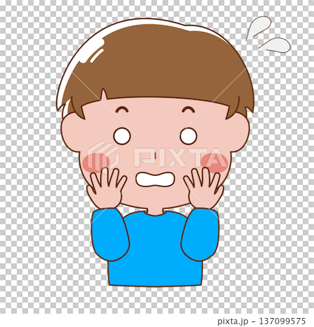 焦っている男の子のイラスト 137099575