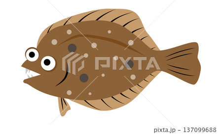 シンプルでかわいい鮃(ヒラメ)のイラスト 食べ物・魚のベクター素材 シンプルでかわいい鮃(ヒラメ)のイラスト 食べ物・魚のベクター素材 137099688