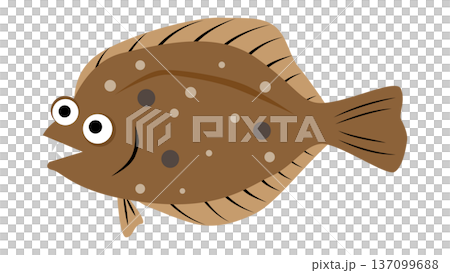 シンプルでかわいい鮃(ヒラメ)のイラスト 食べ物・魚のベクター素材 シンプルでかわいい鮃(ヒラメ)のイラスト 食べ物・魚のベクター素材 137099688