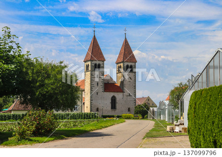 Basilica of Sts. Peter and Paul on Island of Reichenau, Lake Constance, Baden-Wuerttemberg, Germany Basilica of Sts. Peter and Paul on Island of Reichenau, Lake Constance, Baden-Wuerttemberg, Germany 137099796