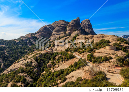 Beautiful view of the mountain of Montserrat in Catalonia, Spain 137099834