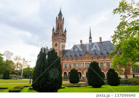Peace Palace is an international law administrative building in The Hague, the Netherlands 137099840
