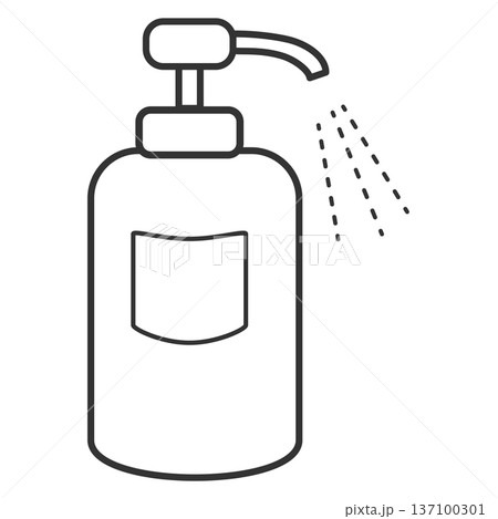 シンプルなアルコール消毒スプレーボトルのイラスト 137100301
