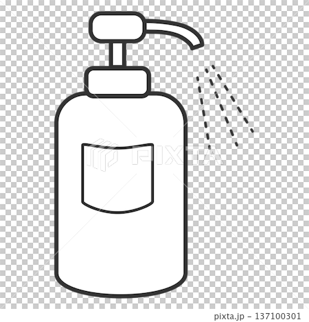 シンプルなアルコール消毒スプレーボトルのイラスト 137100301