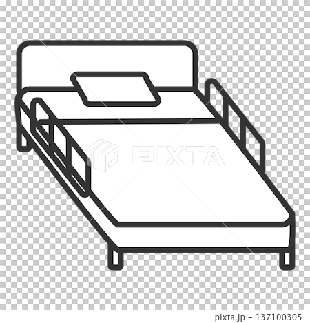 附欄桿的簡易床圖標 137100305