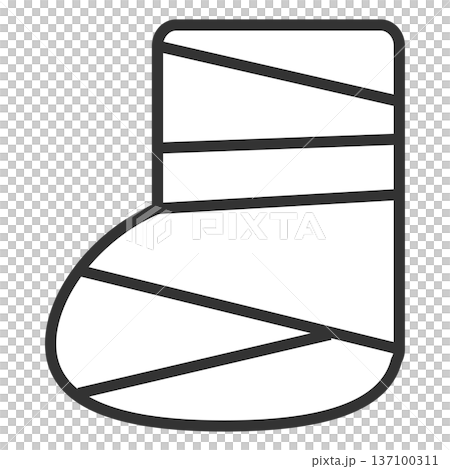 簡單的腿部石膏示意圖 簡單的腿部石膏示意圖 137100311