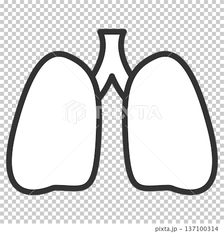 簡單的黑白肺部示意圖 簡單的黑白肺部示意圖 137100314
