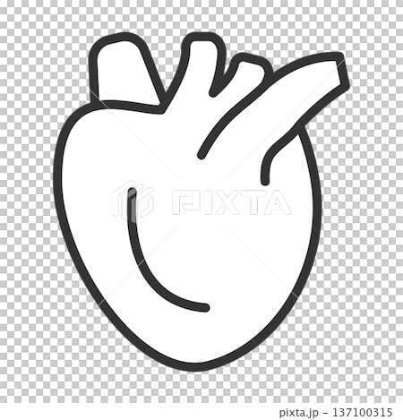 簡單的黑白心形圖示插圖 簡單的黑白心形圖示插圖 137100315