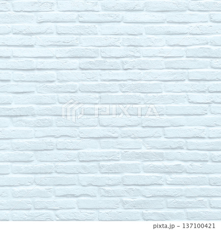 水色のレンガの壁の正方形の背景画像 137100421
