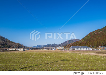 奥琵琶湖の田園風景 滋賀県長浜市永原 奥琵琶湖の田園風景 滋賀県長浜市永原 137100477