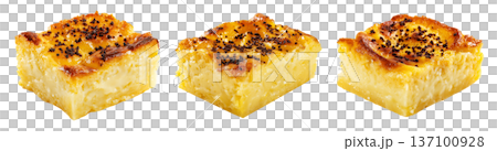 Pastel de Choclo baked corn casserole, placed isolated on white background, concept of South American Cuisine 137100928