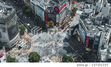 上空から見た交差点 137101337
