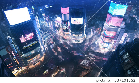 夜の街を見下ろす 137101352