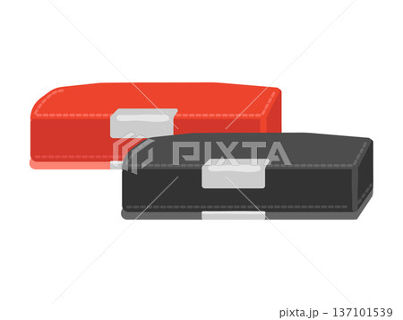 赤と黒色の筆箱のイラストセット 赤と黒色の筆箱のイラストセット 137101539