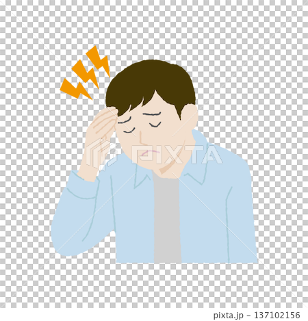 手繪男子頭痛 137102156