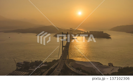 Dense Waterfront Skyline Overlooking Busy Harbour Beside Mountains Feb 21 2026 137102306