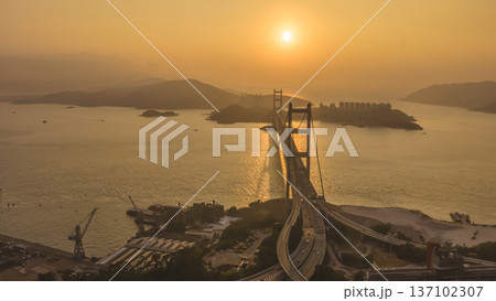 Dense Waterfront Skyline Overlooking Busy Harbour Beside Mountains Feb 21 2026 137102307