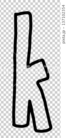 Hand writing k lower case alphabet outline for letters, kid colouring book, art, sketch, painting, decoration, font, typography, text, message, initials, tattoo, sticker, words, fridge magnet, icon 137102354
