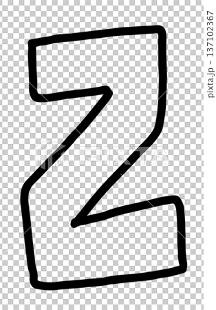 Hand writing z lower case alphabet outline for letters, kid colouring book, art, sketch, painting, decoration, font, typography, text, message, initials, tattoo, sticker, words, fridge magnet, icon 137102367