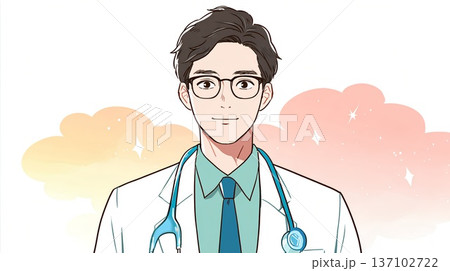 立つ若い男性医師 137102722
