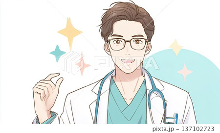 右手で合図する男性 137102723