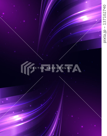 Futuristic purple neon fluid wave with glowing particles abstract luxury technology background 137102740