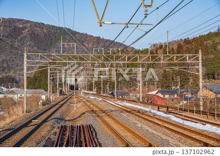 湖西線永原駅構内風景　滋賀県長浜市西浅井町 137102962