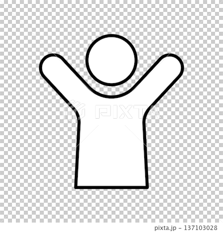 Bust-up icon of a person raising both hands 137103028