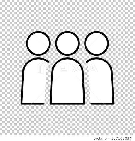 Three-person icon representing a group or organization Three-person icon representing a group or organization 137103034