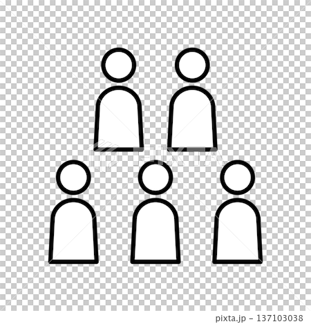 Five people icons representing multiple users Five people icons representing multiple users 137103038
