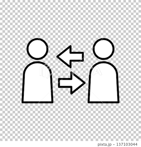 人物2人の間に左右の矢印があるアイコン 人物2人の間に左右の矢印があるアイコン 137103044