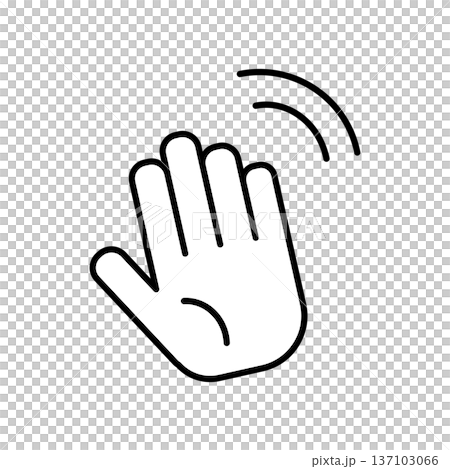 Waving hand sign simple icon 137103066